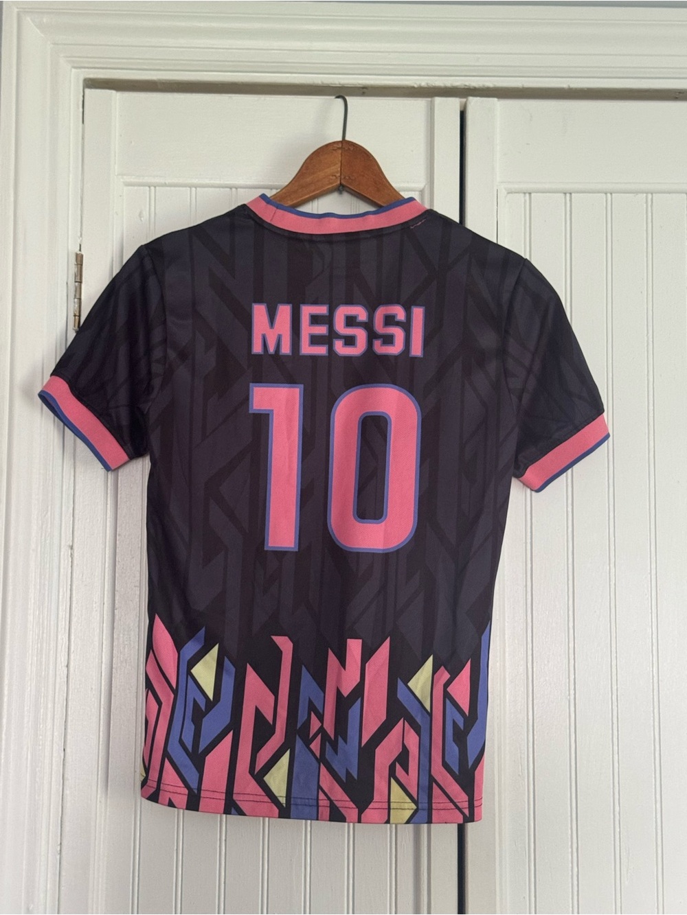 Kids Black & Pink Soccer Jersey Matching Set - #10 Back Print